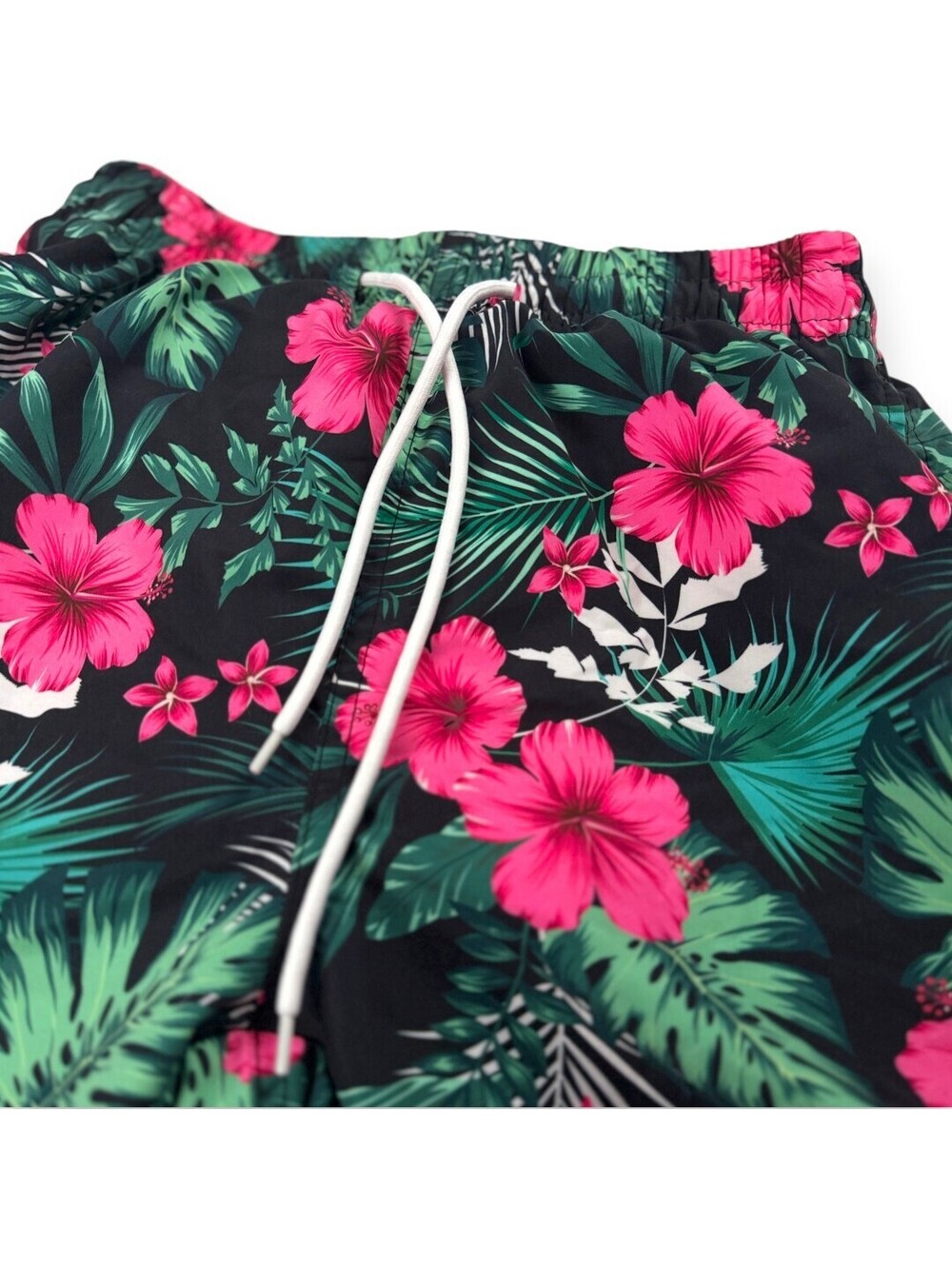 🌸 Swim Trunks Mens Small Tropical Floral Print Beach Shorts Vacation Shein - Picture 2 of 7
